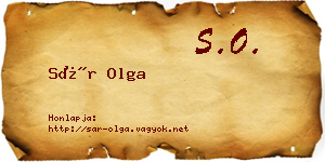 Sár Olga névjegykártya